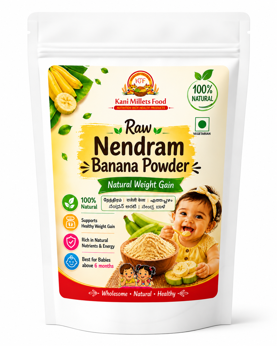 Raw Nendram Banana Powder